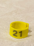 Yellow Numbered Clip Rings 50 pcs حجول صفراء الصنع بولندي