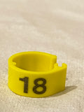 Yellow Numbered Clip Rings 50 pcs حجول صفراء الصنع بولندي