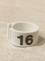 White Numbered Clip Rings 50 pcs حجول بيضاء الصنع بولندي